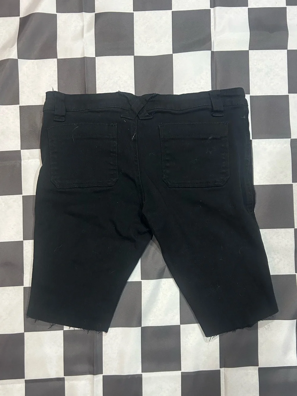 Tripp NYC Black Cutoff Distressed Denim Bermuda Shorts